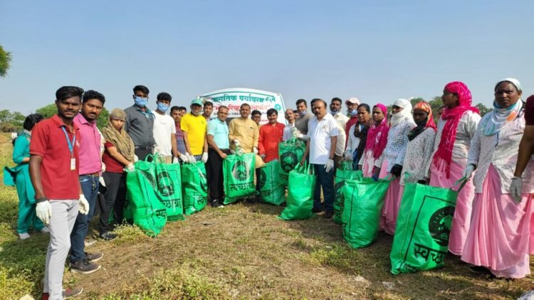 चिखली, मोशी येथील इंद्रायणी नदी काठचा परिसर झाला प्लॅस्टिक मुक्त